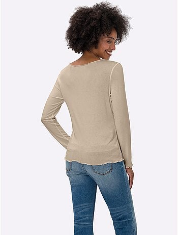 T-shirt Manches Longues Viscose Douce - Taille Standard - helline