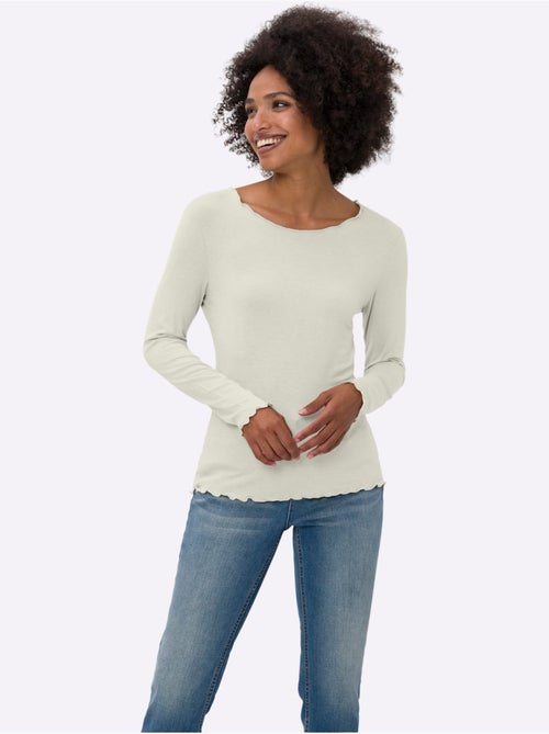 T-shirt Manches Longues Viscose Douce - Taille Standard - helline - Kiabi T-shirt Manches Longues Viscose Douce - Taille Standard - helline - Kiabi