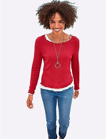 T-shirt Manches Longues Viscose Douce - Taille Standard - helline
