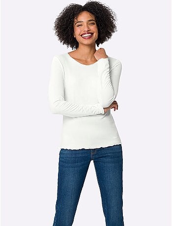 T-shirt Manches Longues Viscose Douce - Taille Standard - helline