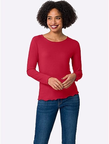 T-shirt Manches Longues Viscose Douce - Taille Standard - helline