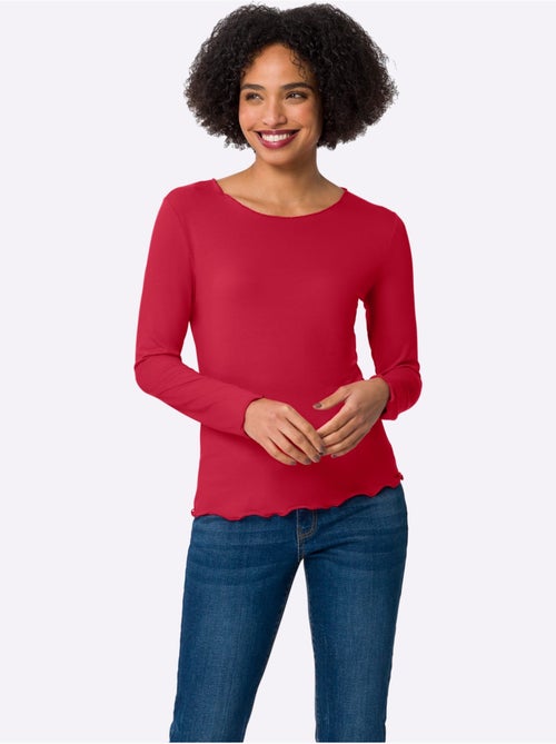 T-shirt Manches Longues Viscose Douce - Taille Standard - helline - Kiabi T-shirt Manches Longues Viscose Douce - Taille Standard - helline - Kiabi