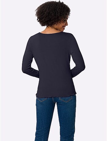 T-shirt Manches Longues Viscose Douce - Taille Standard - helline