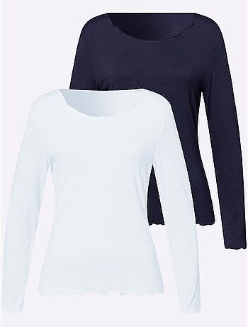 T-shirt Manches Longues Viscose Douce - Taille Standard - helline