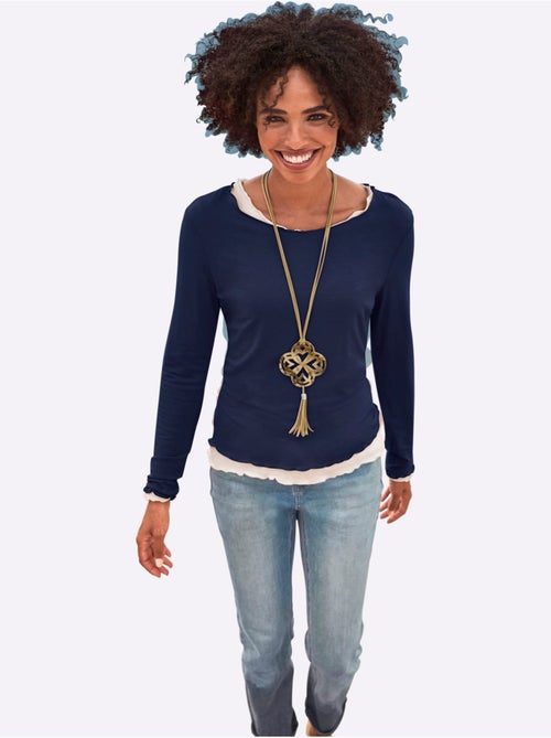 T-shirt Manches Longues Viscose Douce - Taille Standard - helline - Kiabi