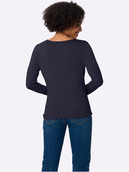 T-shirt Manches Longues Viscose Douce - Taille Standard - helline - Kiabi