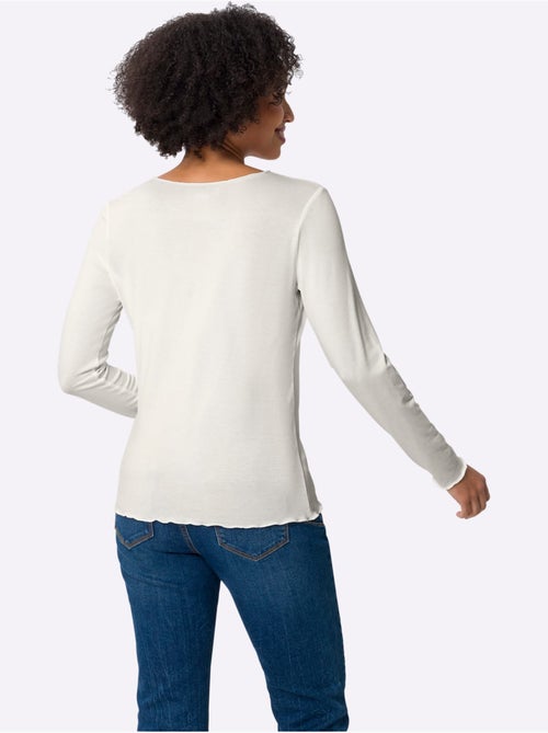 T-shirt Manches Longues Viscose Douce - Taille Standard - helline - Kiabi