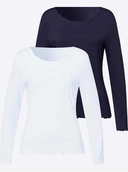 T-shirt Manches Longues Viscose Douce - Taille Standard - helline - Kiabi