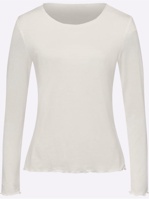 T-shirt Manches Longues Viscose Douce - Taille Standard - helline - Kiabi