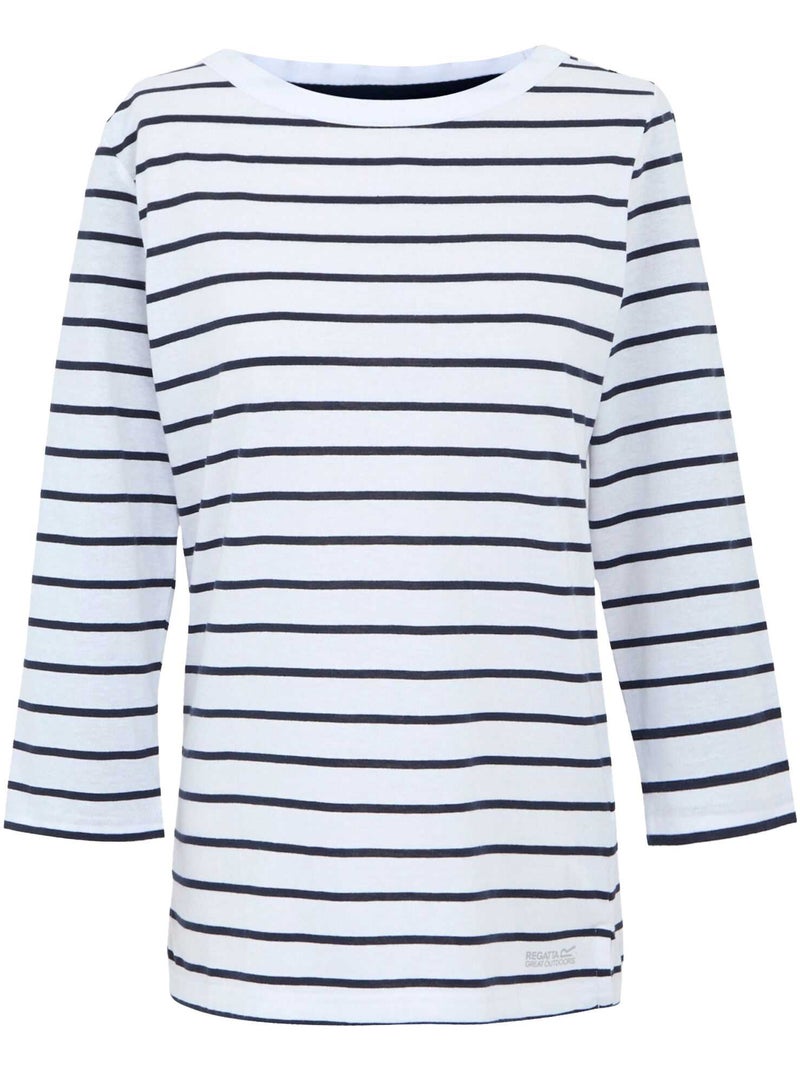 T-shirt manches ¾ motif/style à rayures baylette - regatta Blanc - Kiabi