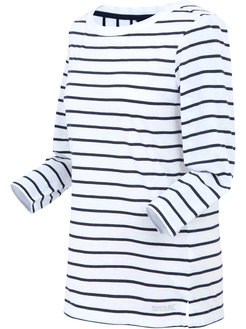 T-shirt manches ¾ motif/style à rayures baylette - regatta Blanc - Kiabi