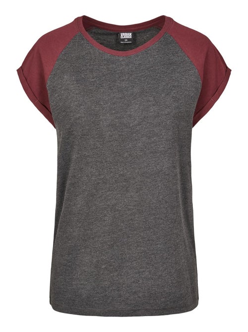 T-shirt manches raglan motif/style contrasté - urban classics - Kiabi