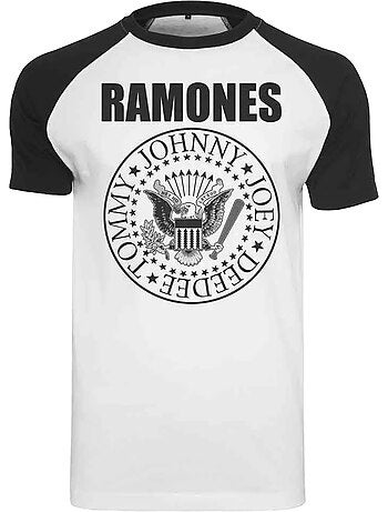 T-shirt manches raglan motif/style ramones circle - merchcode