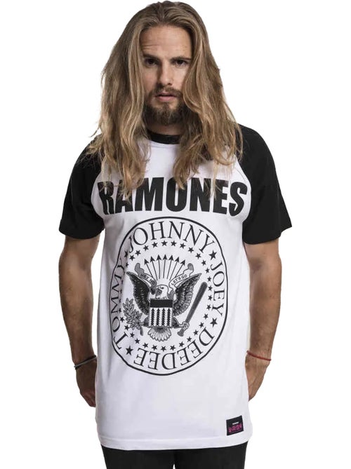 T-shirt manches raglan motif/style ramones circle - merchcode - Kiabi
