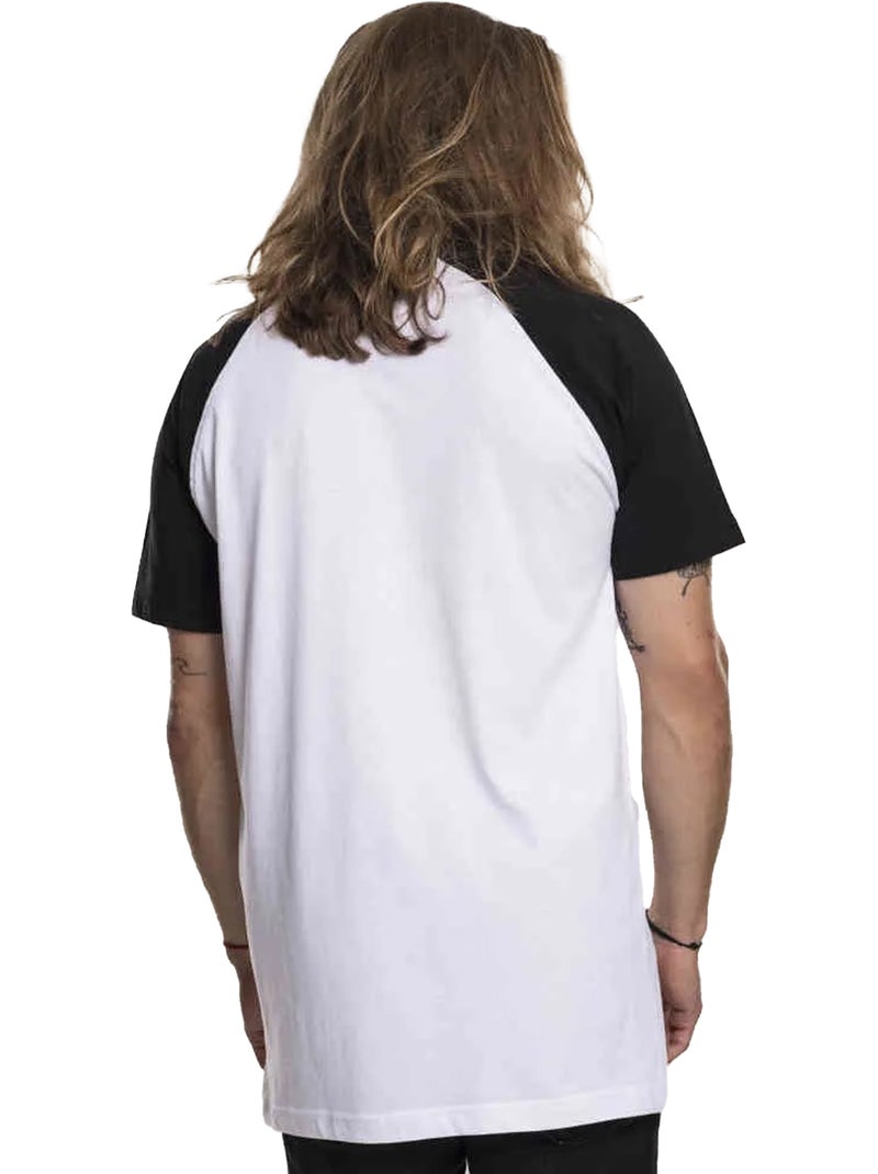 T-shirt manches raglan motif/style ramones circle - merchcode Blanc Noir - Kiabi