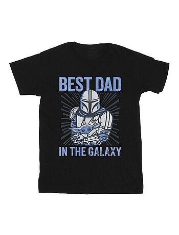 T-shirt mandalorian best dad galaxy - la guerre des étoiles