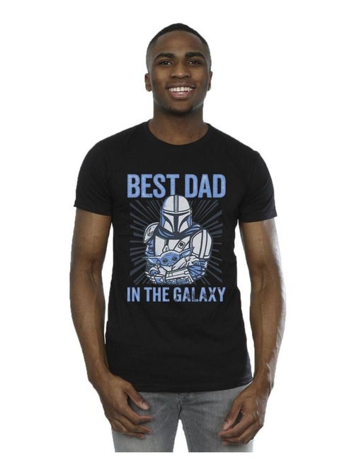 T-shirt mandalorian best dad galaxy - la guerre des étoiles - Kiabi