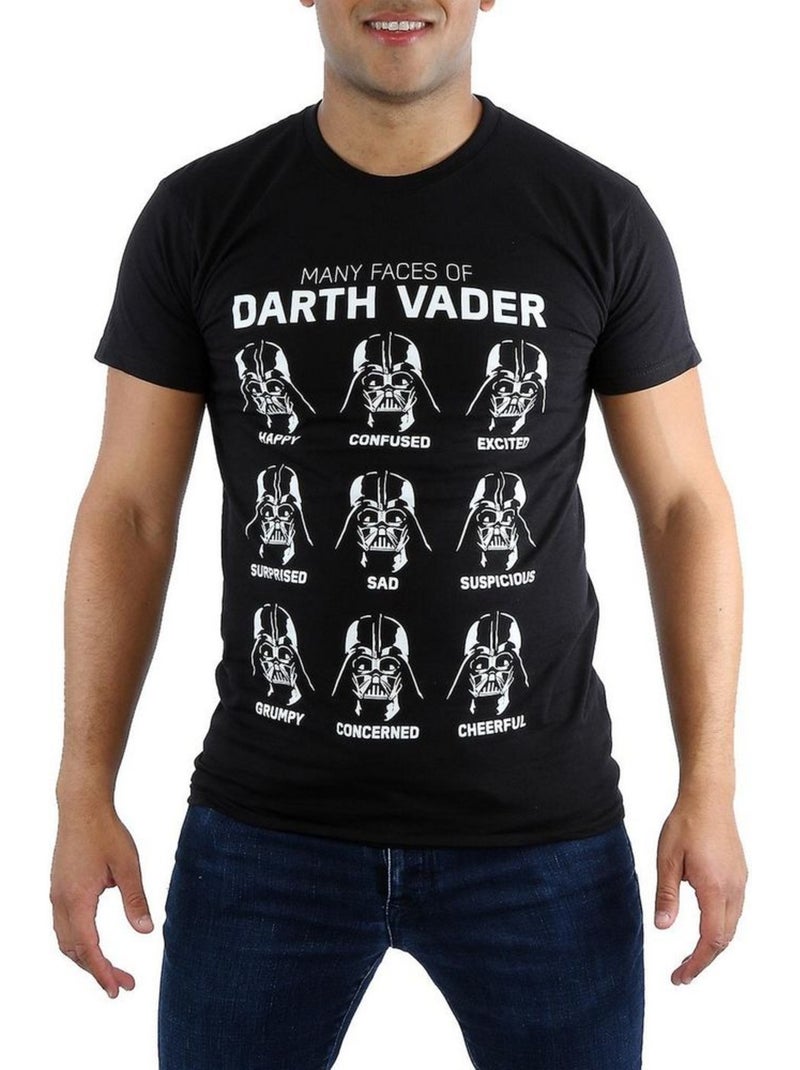 T-shirt many faces of darth vador - la guerre des étoiles (dark vador) Noir - Kiabi