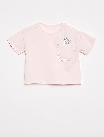 T-shirt 'Disney' à manches courtes et poche volantée