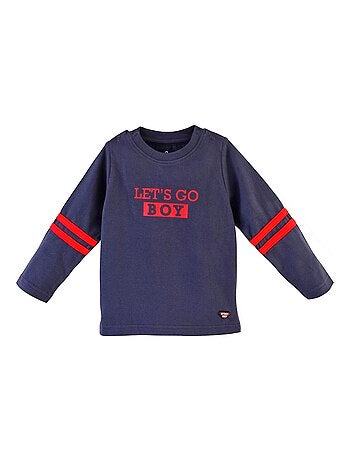 T-SHIRT MARINE MANCHES LONGUES GARCON