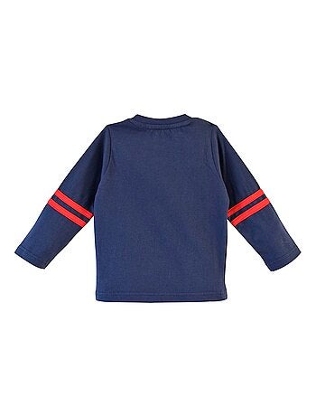 T-SHIRT MARINE MANCHES LONGUES GARCON