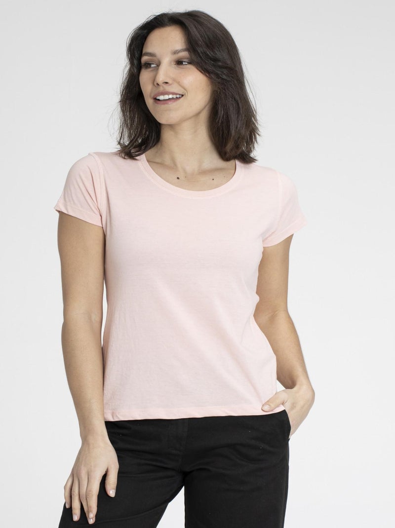 T-shirt MARINE Rose pale T-shirts rond Rose pâle - Kiabi