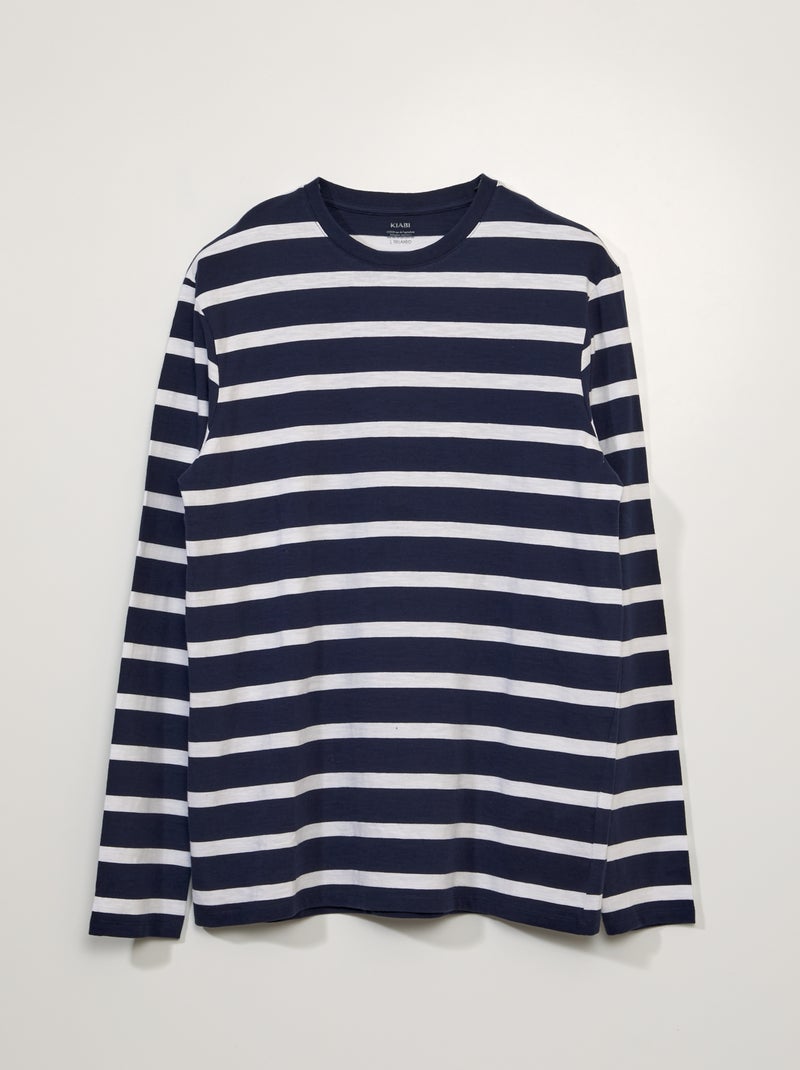 T-shirt marinière à manches longues +1m90 Noir - Kiabi