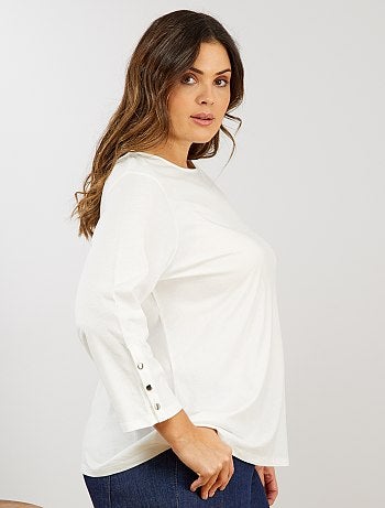 Grande taille femme - T-shirt marinière - Kiabi