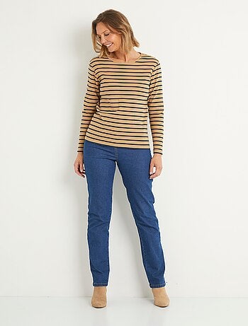T-shirt marinière court coton manches longues