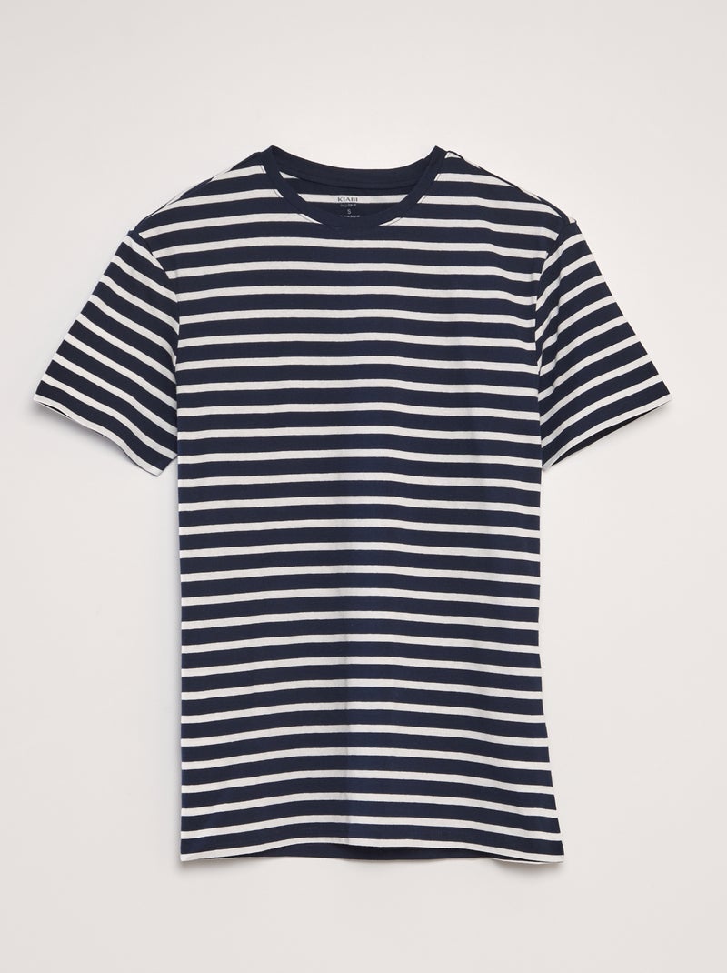 T-shirt marinière en coton Bleu/blanc - Kiabi
