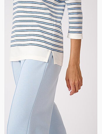 T-shirt marinière en mélange coton et modal - happy d. By damart