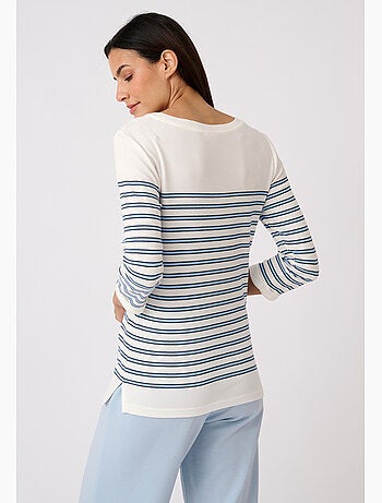 T-shirt marinière en mélange coton et modal - happy d. By damart