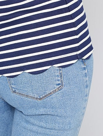 T-shirt marinière finition écaille - Kiabi