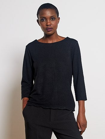 T-shirt marinière finition écaille - Kiabi