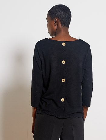 T-shirt marinière finition écaille - Kiabi