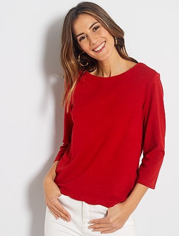 T-shirt marinière finition écaille - Kiabi