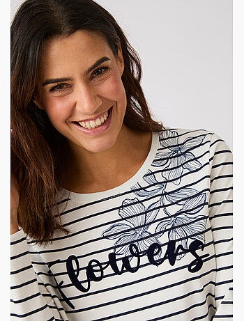 T-shirt marinière imprimé - Damart