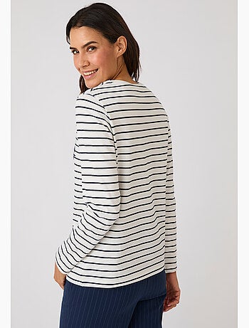T-shirt marinière imprimé - Damart