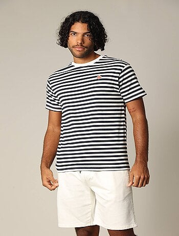 T-shirt marinière loose fit à manches courtes 'Deeluxe'
