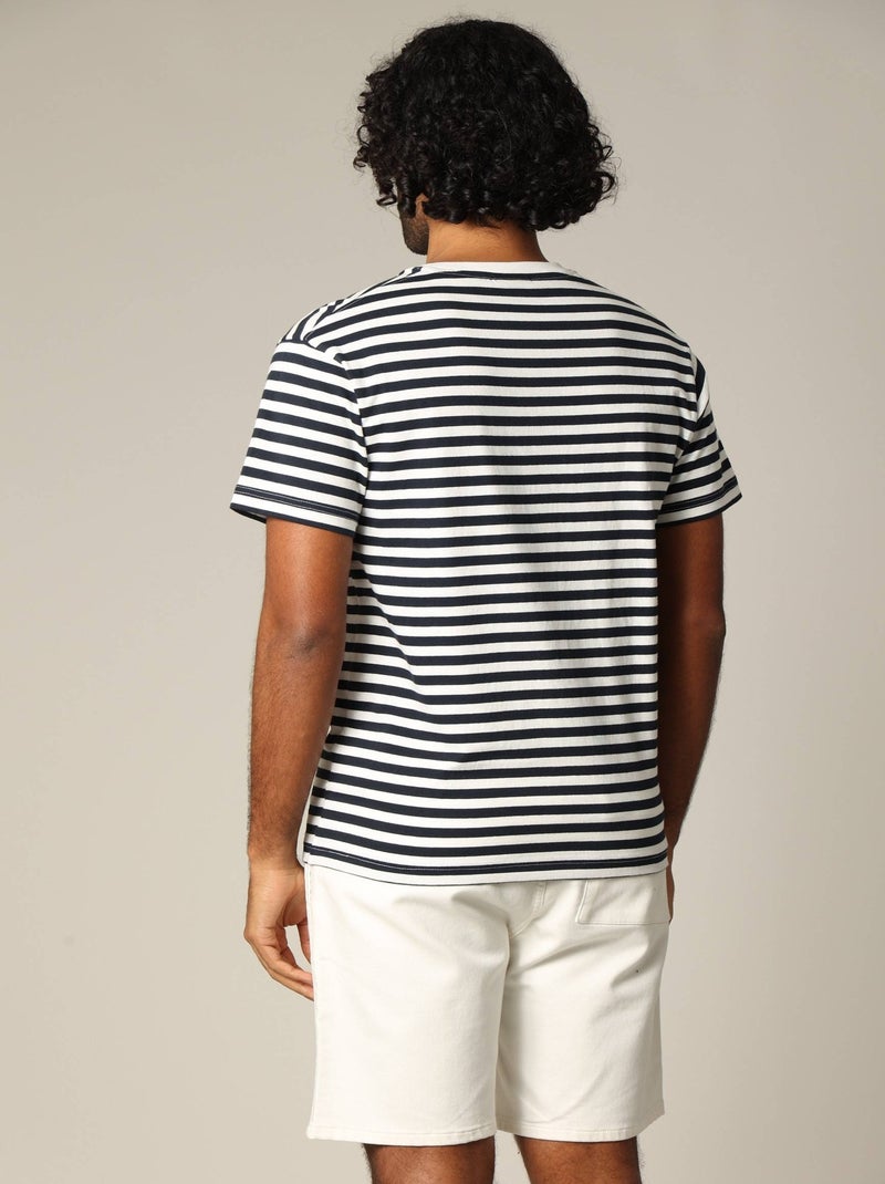 T-shirt marinière loose fit à manches courtes  'Deeluxe' Bleu marine - Kiabi