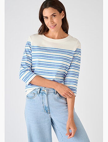 T-shirt marinière pur coton - Damart