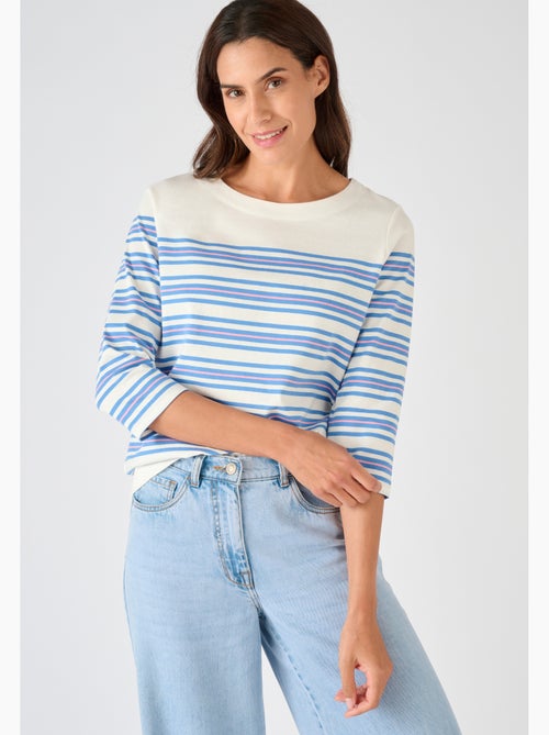 T-shirt marinière pur coton - Damart - Kiabi