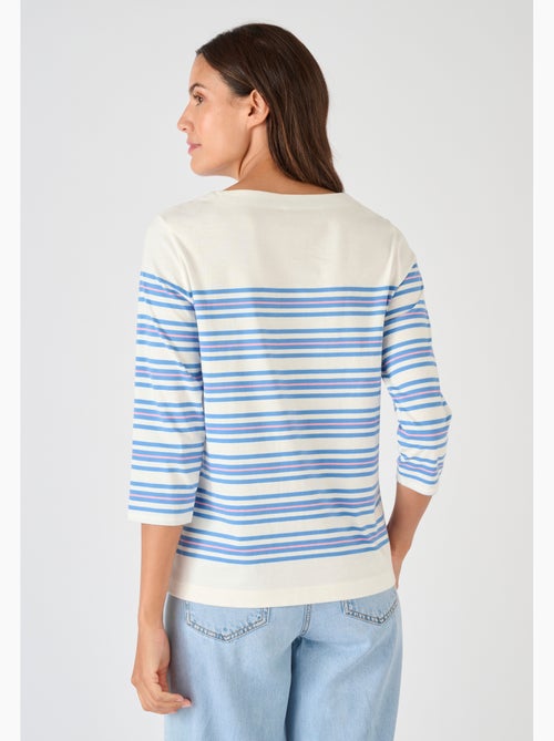 T-shirt marinière pur coton - Damart - Kiabi