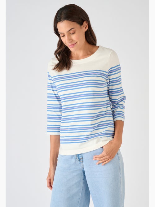 T-shirt marinière pur coton - Damart - Kiabi