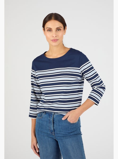 T-shirt marinière pur coton - Damart - Kiabi