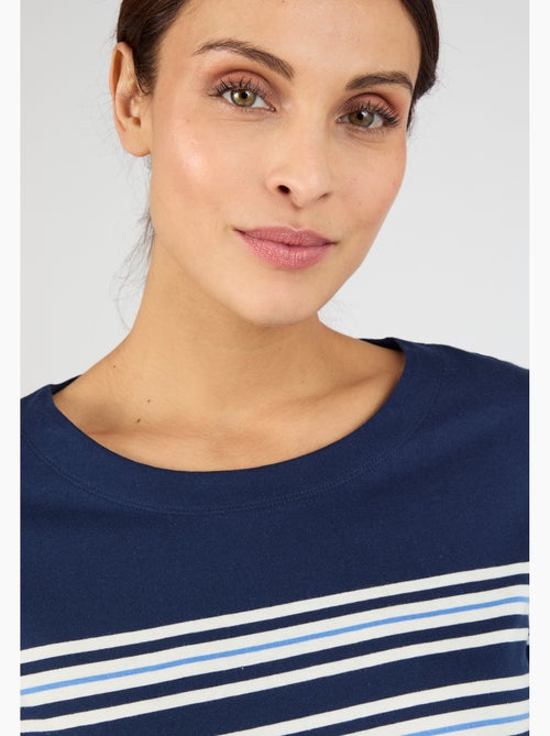T-shirt marinière pur coton - Damart - Kiabi
