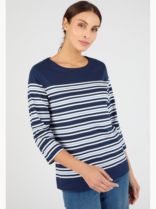 T-shirt marinière pur coton - Damart - Kiabi