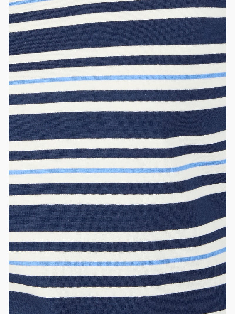T-shirt marinière pur coton - Damart Bleu marine - Kiabi