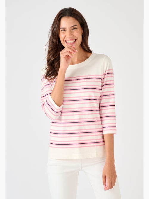 T-shirt marinière pur coton - damart - Kiabi