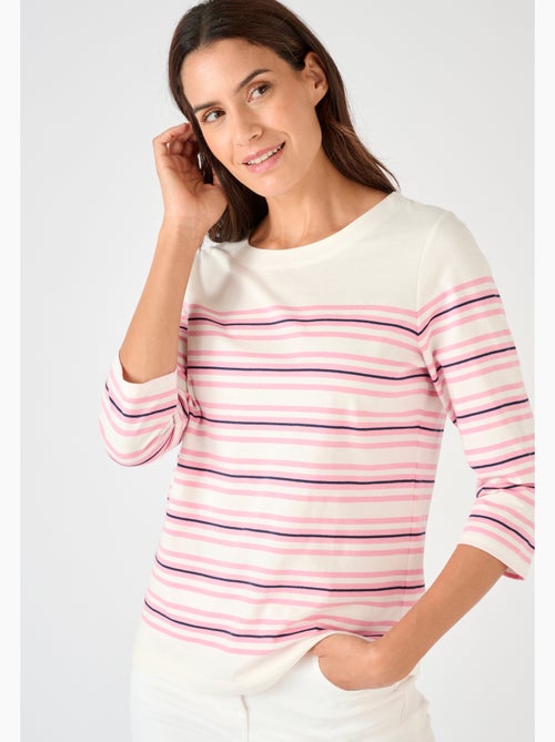 T-shirt marinière pur coton - damart - Kiabi